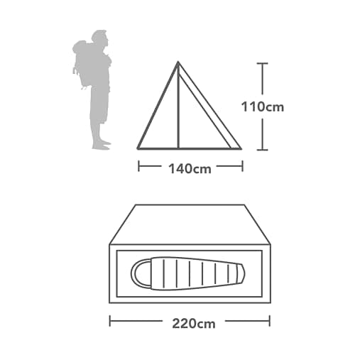 OEX Bobcat I Ultralight 1 Man Tent, Backpacking, Wild Camping and Hiking, Under 1kg, 3 Season, Porch, Sil/Nylon Waterproof, Trekking and Expedition, Blue — view 3