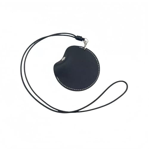 HORNO 1 Pcs Black Soft Leather Earplugs Case Pendant with Lanyard, Portable Noise Isolation Earplug Storage Bag for Travel, Work