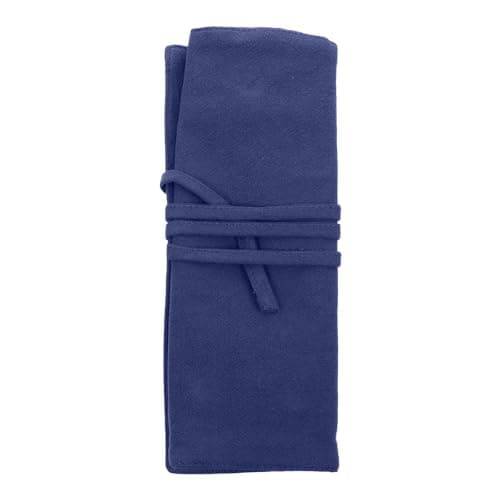 Generic Cutlery Storage Bag Portable Kitchen Utensil Wrap Lightweight Linen Knife Roll Case for Outdoor Camping Hiking 9.8X8.7X0.3 Inches Random Color