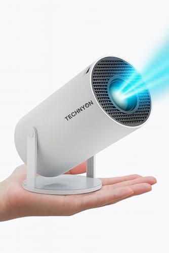 Technyon HY300 PRO+ 2026 | Full HD WiFi Projector with Android 14.0 – Portable Home Theater & Outdoor Movie Projector | Screen Mirroring for iOS/Android | Gaming & HDMI Compatible — view 3