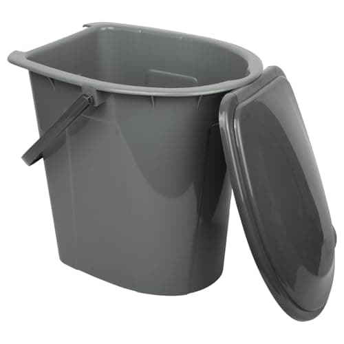 24L Portable Camping Toilet – Bucket-Style Loo with Hinged Seat & Lid, Lightweight & Sturdy, 41×35 cm • Height 42.5 cm – Ideal for Tents, Vans, Festivals, Garden/Renovation Backup (Anthracite) — view 6