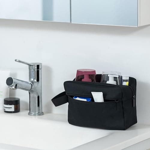 Elviros Lightweight Hanging Travel Toiletry Bag Small for Women Men, Black — view 6