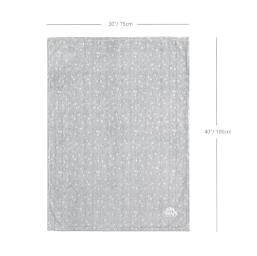 CREVENT Small Fluffy Warm Baby Throw Blanket for Boy and girl Infant Toddler Crib Cot Stroller (75cmX100cm Grey Cloud) — view 5