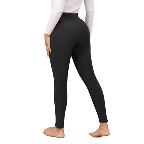 Decorie Thermal Leggings Women High-Waisted Fleece Lined for Winter Black — view 2