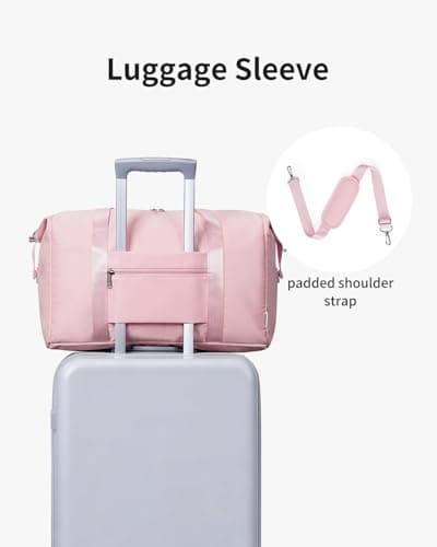 Narwey for Easyjet Cabin Bag 45x36x20 New Easyjet Underseat Foldable Hospital Bag Weekend Overnight Bags for Women Travel Duffel Carry on Luggage for Men 25L (Pink) — view 6