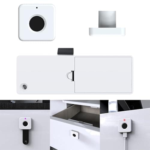 Smart Biometric Fingerprint Cabinet Lock Electronic Drawer Wardrobe Privacy No Key USB Charging 180 Days for battery Life White — view 4