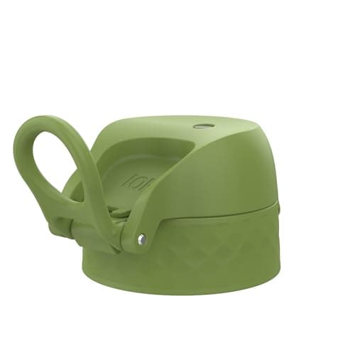 ION8 Leak Proof Replacement OneTouch 2.0 Water Bottle Lid, Leak Proof, Easy to Open, Secure Lock, Dishwasher Safe, BPA Free, Hygienic Flip Cover, Carry Handle, Easy Clean, Small, Khaki Green — view 2