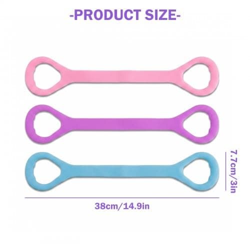 Merzio 3pcs Resistance Bands with Handles, Durable Elastic Exercise Bands for Women and Men, Stretch Bands for Arm Shoulder Back Chest Training, Home Gym Equipment for Pilates Yoga Physical Therapy — view 2