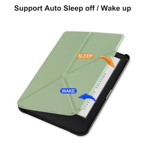 VOVIPO Slimshell Case for Kobo Clara Colour/Clara BW 2024 6" eReader,Ultra Slim Lightweight Protective Stand Cover with Auto Sleep/Wake for Kobo Clara Colour-Matcha green — view 2
