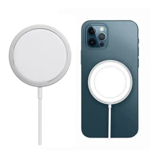Orco 15W Magnetic Wireless Charger - MagSafe Compatible Fast Charging Pad for iPhone 15/14/13/12 Pro Max & AirPods - Qi-Certified Slim Travel Charger with Intelligent Safety Protection (White)