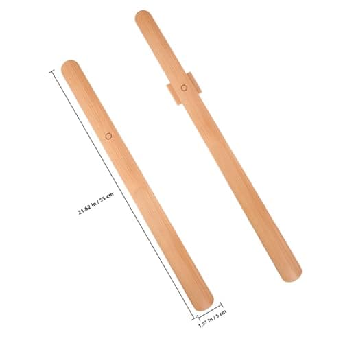 BESTonZON Long Handle Wooden Shoe Horn 55Cm for Seniors and Pregnant Women Beech Wood Shoe Helper Tool with Magnetic Tip Comfortable Fit for Men and Elderly — view 2