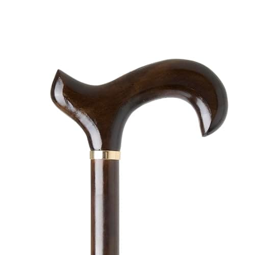 Woodland Wooden Derby Cane Lightweight Walking Stick for Men Women, Brown
