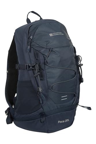 Mountain Warehouse Pace 20L Rucksack - Hydration Compatible Backpack, Airflow Back System Rucksack, Packaway Rain Cover - Bag for Travelling, Hiking, Camping Navy — view 2