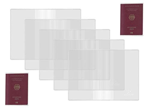 Clear Plastic Passport Protector, Transparent Frosted Protective Passport Holders - 5 Pack RFID ID Card Covers Travel Organizer Accessories for Women & Men