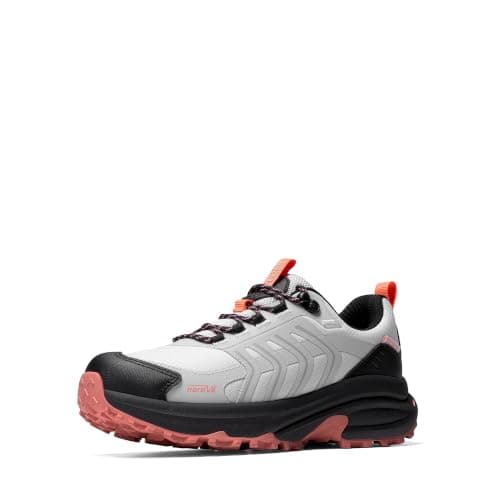 NORTIV 8 Women's Waterproof Hiking Shoes,Size 6.5,Grey Pink
