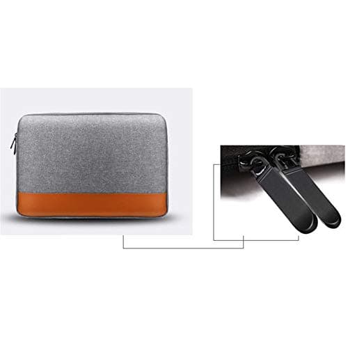 15.6 Inch Laptop Sleeve Protective Case Soft Oxford + PU Zipper Cover Carrying Bag Compatible for Notebook Tablet Ultrabook Chromebook of Dell HP ThinkPad Lenovo Asus Acer Samsung,Grey — view 2