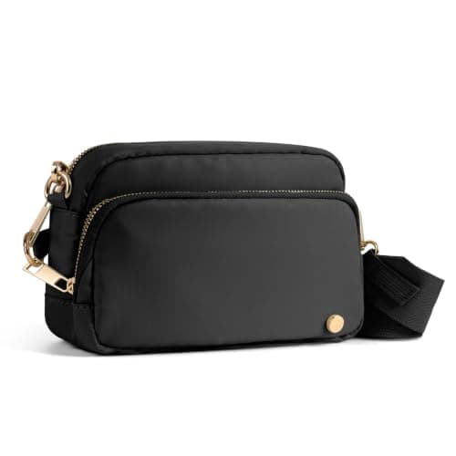 Anti Theft Crossbody Bag for Women, Slash-resistant RFID Blocking Travel Purses, Small Shoulder Bag Handbag, Nylon, Black
