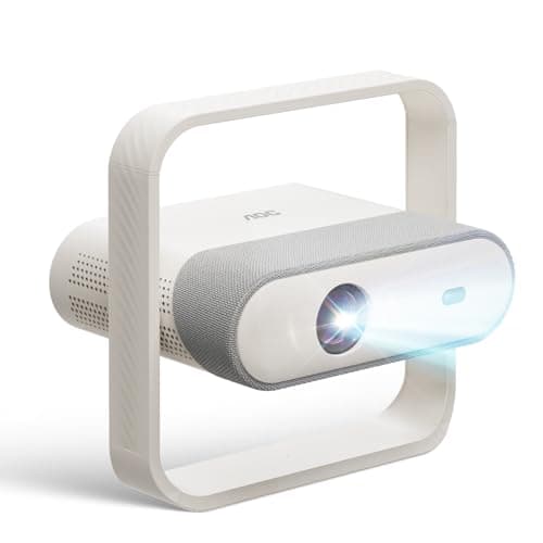 AOC Smart Projector Native 1080P 4K Support,15000 Lumens, Android 13,WiFi6,Auto Focus & Keystone On-the-Go Outdoor Projector,360° Rotatable Projectors with Built-in Apps & Stereo