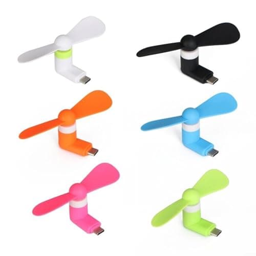 ZiStarlilife USB C for mini Fan, Portable Silicone Phone Cooler With High-Speed Quiet Motor, Lightweight Detachable Design For Outdoor Travel Camping Office Use, Compatible With(Black) — view 3