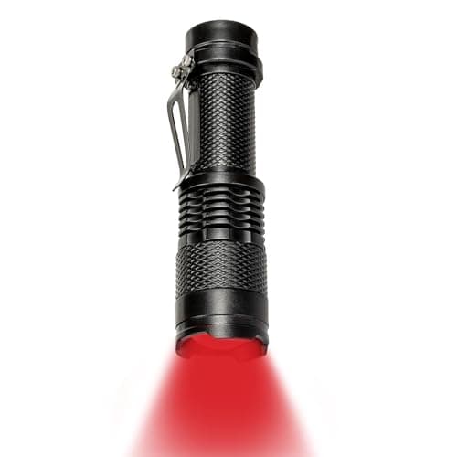 LED Red Light Torch, Single Mode Night Light, AA Battery Powered, Portable