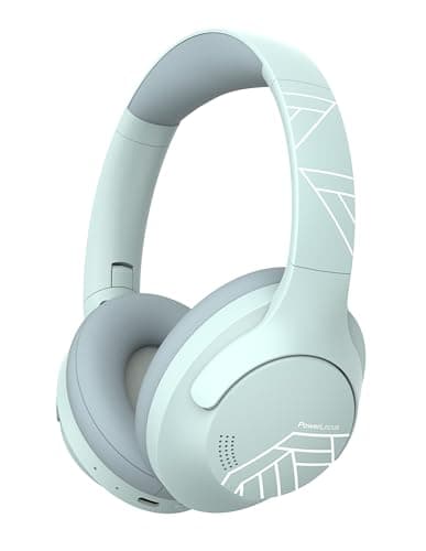 PowerLocus Bluetooth Headphones Over Ear, 50 Hours Playtime, 4 EQ Modes, Foldable Wireless Headphones with Microphone, HiFi Stereo, Lightweight & Wired Mode for Phone/Travel/PC (Mint Green)