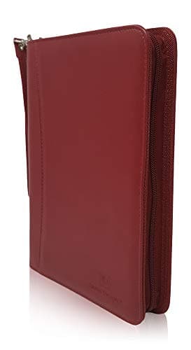 Lautus Designs Zippered Business Padfolio – Premium PU Leather Portfolio Organizer, Small Notepad & 8-Inch Tablet Sleeve – Binder for Work, Meetings & Travel – Burgundy — view 6