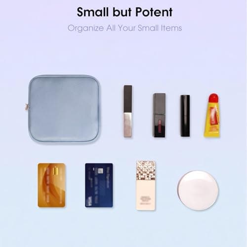 Small Makeup Bag for Handbag Vegan Leather Mini Makeup Pouch for Women — view 4