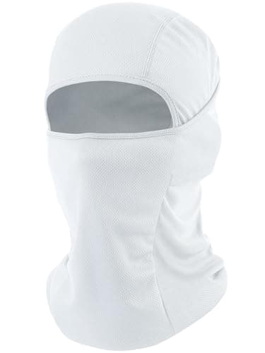 fuinloth Ski Mask Balaclava Motorcycle Cycling Summer UV Unisex White