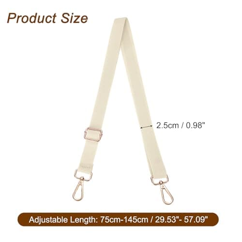 sourcing map Wide Shoulder Strap,2.5cm Crossbody Purse Strap Beige — view 2