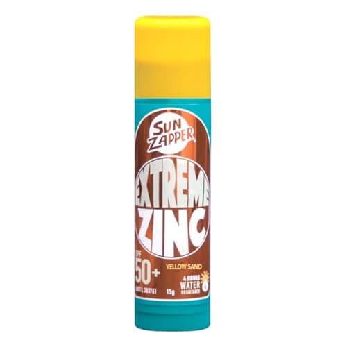 Sun Zapper Zinc Stick - Yellow Colour Sunblock Stick SPF 50+ Zinc Oxide Face Mineral Sun Cream Made in Australia