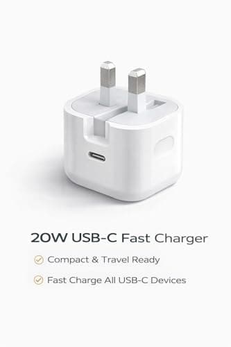 USB-C Fast Charging 20W UK Plug Adapter | Type C Charger Compatible with iPhone 15/16/17, Samsung, Android | Fast Charge Power Delivery (Option to buy Cable, Adapter or Bundle) (Adaptor Only) — view 4