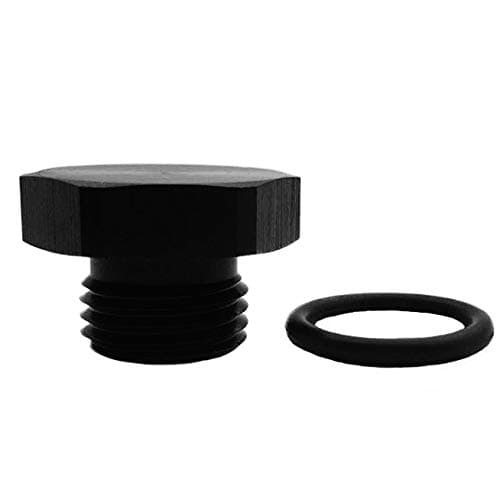 AN 10 O Ring Boss Port Plug 10AN Male Seal Nut Block Off Cap Aluminum Fuel Fitting Adapter Hex Plugs with AN10 ORB Black — view 6