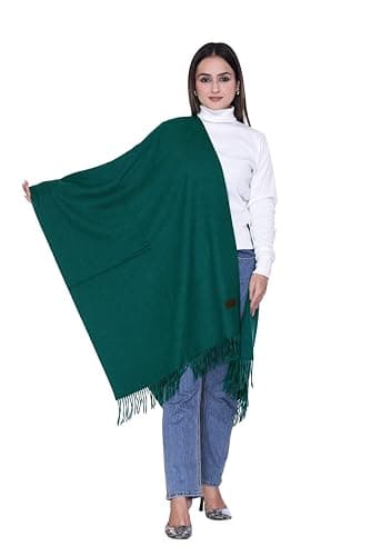 World of Shawls Womens Cashmere Feel Scarf Pashmina Shawl and Wraps Large Soft, Warm, Lightweight & Elegant, Winter Blanket Ladies Perfect for Winter, Travel, Weddings or Gift (Teal) — view 3