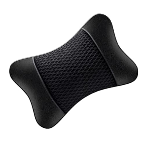Car Seat Neck Pillow - Elastic Breathable Head Rest Support, Ergonomic Driving Neck Cushion, Soft Leather PP Cotton Travel Headrest | Odorless Comfort Padding For Auto Gaming Chair