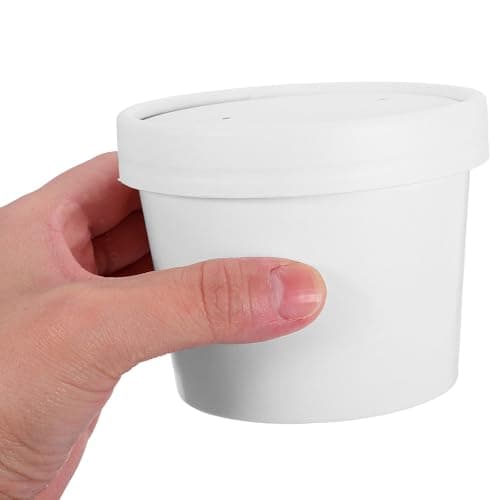 MOBUTOFU Disposable Coffee Cups with Lids 10 Pack 240ml White Paper — view 4