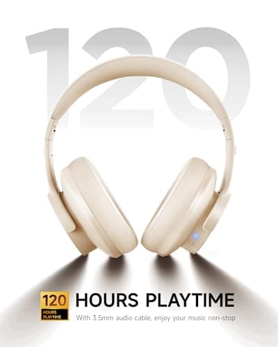 Picun B8 Wireless Bluetooth Headphones, 120H Playtime, 3EQ Modes, Khaki — view 3