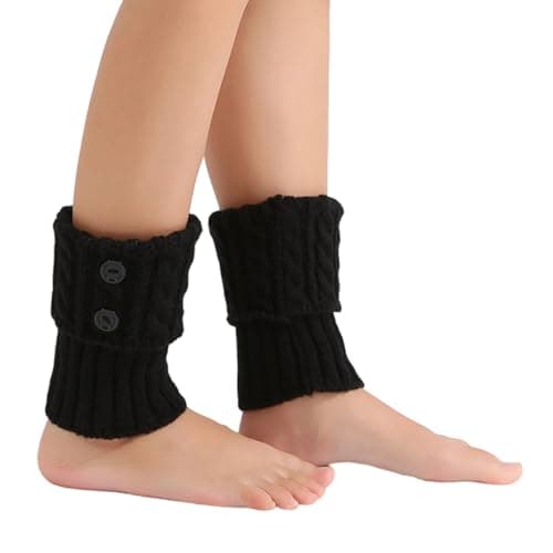 XuQiZZpp Portable Short Leg Warmers Knitted Warm Knitted Foot Protectors Compact Design for Travel Commuting and Work