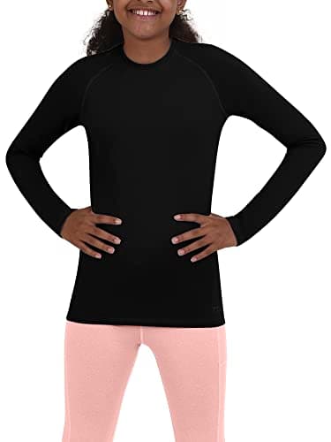 TCA Girls' SuperThermal Long Sleeve Performance Base Layer Running Training Top - Black Rock, 8-10 Years — view 5