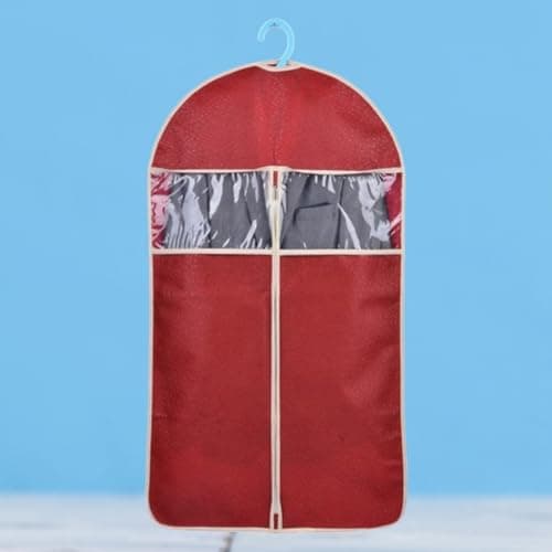 Embossed Clothes Cover Suit Storage Bag Size L Burgundy — view 6