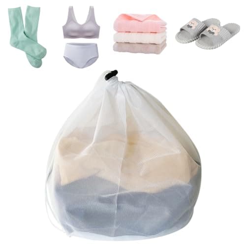 GZSYWZ 2 Pcs Mesh Laundry Bag with Drawstring Linen Portable Bags Washing Machine for Clothes,Bedding,Tablecloths,Curtains (30x40cm) — view 4