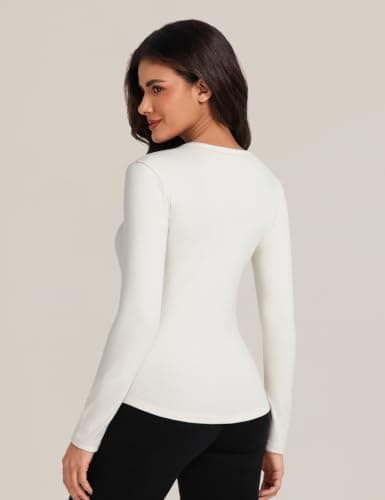 Harlamvar Women's Thermal Tops Round Neck Long Sleeve Soft Warm Base Layer — view 3