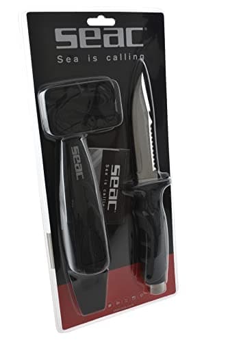 SEAC Unisex 0550017520000a Hammer Diving Knife for Apnea and Scuba Diving Dagger with Straps, Black, One Size UK — view 6