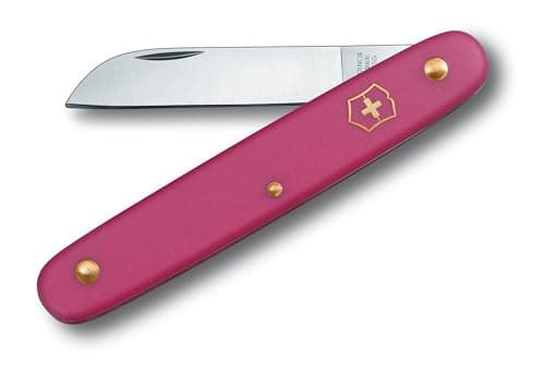 Victorinox Swiss Army Knife Floral Garden Knife Straight Blade Pink