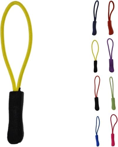 ROKEL Zipper Pulls, Zip Puller Replacement – 5 Pack Black Yellow, Durable Zip Tags Cord Pulls for Backpacks, Luggage, Jackets, Suitcases & Bags – Easy Fix Zip Repair Extension (Black+Yellow, 5 Pack)