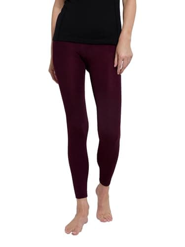 Mountain Warehouse Isotherm Womens Brushed Leggings - Lightweight Ladies Tights, Breathable, Thermal Underwear, Warm - Best for Skiing, Snowboarding Burgundy M