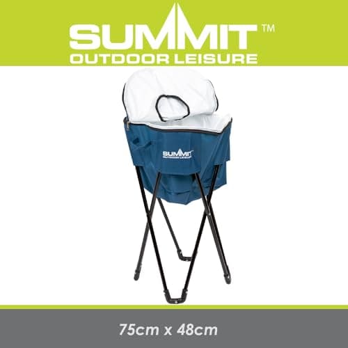 VFM e-Store - Cooler Bag On Stand Folding Cooling Storage Standing Bbq's Spacious Outdoors Camping Hiking Holidays Festivals Travel - Indigo Blue — view 2