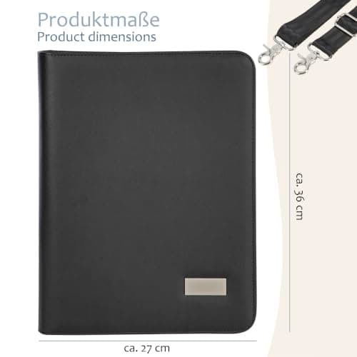 ONVAYA® Conference Folder A4 with Adjustable Shoulder Strap | Document Folder | Organizer Pocket to Carry Around | Imitation Leather | incl. pad — view 4