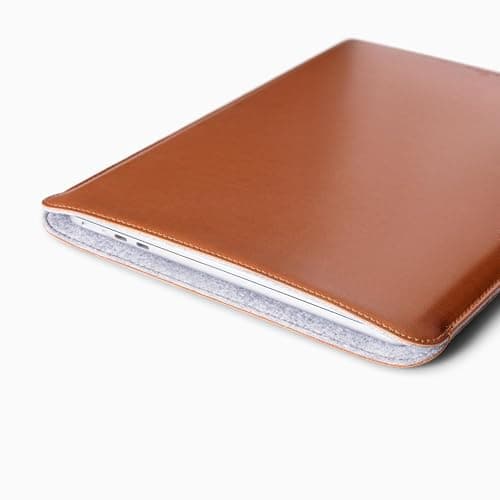 Comfyable Laptop Sleeve Precisely Compatible with 13 Inch Mac Air M5 2026 A3449 M4 M3 M2 M1 & MacBook Pro 13-in 2022-2016 & MacBook Neo A18, Faux Leather Cover Case, Brown — view 5