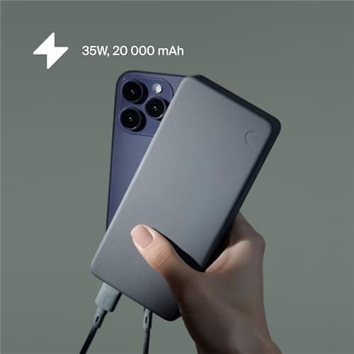 CLEMM Portable Charger 20000mAh, Power Bank for iPhone, Samsung, iPad & Laptops, 3 Ports (USB-A + 2× USB-C), Quick Charge & Power Delivery, Up to 4 Phone Charges, TSA Approved, Graphite — view 2