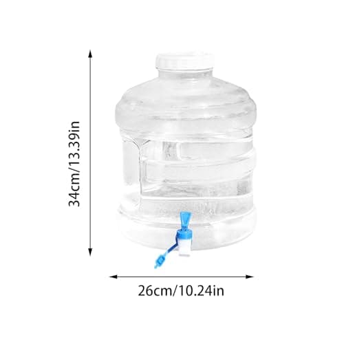 Water Bottle with Screw Cap, 5L Water Bottle Food Grade Plastic 1.3 Gallon Jug Container Carry Handle for Sports Outdoor Travel Camping Residential Commercial Use Supplies (C, 26x26x34cm) — view 4